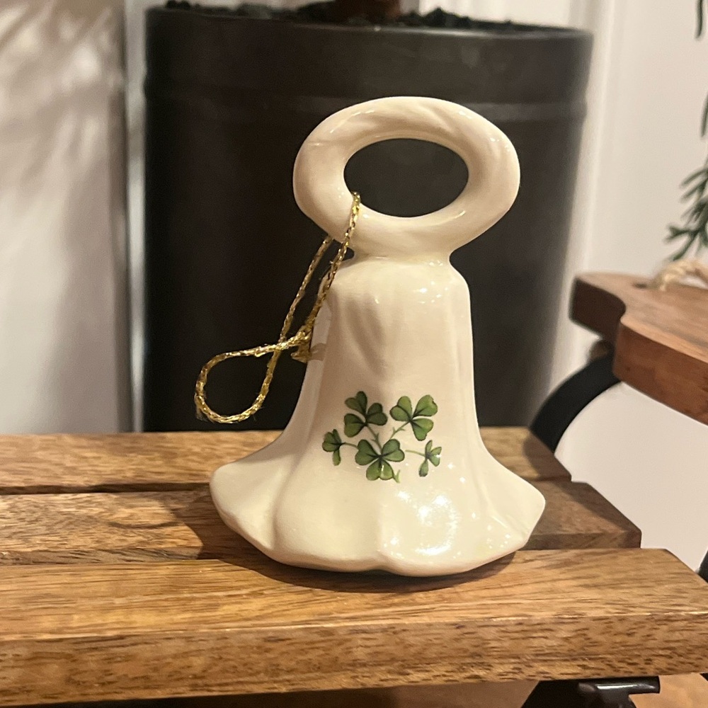 Royal Tara Fine Porcelain Handmade Bell with Shamrocks